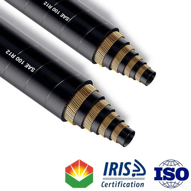 EN 856 4SH Strong structure 4 layer winding ultra high pressure steel wire screw hydraulic reinforced hose