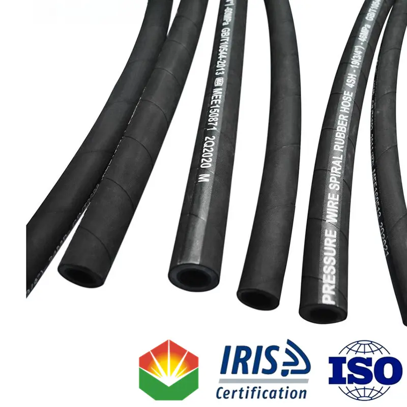 EN 856 4SH Strong structure 4 layer winding ultra high pressure steel wire screw hydraulic reinforced hose