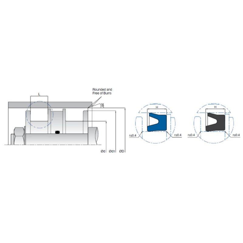 Low Friction Pneumatic Piston Seals NBR / PU Material Easy installation