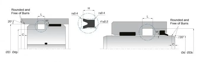 NBR Piston Rod Seals Hydraulic Elastomer With Cut / Symmetrical Lips Structure 0