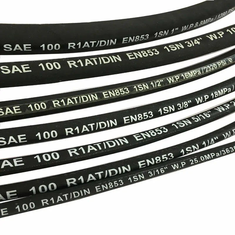 Flexible DIN EN853 1SN Steel Wire Braided Rubber Hose for Biodegradable Hydraulic Oil