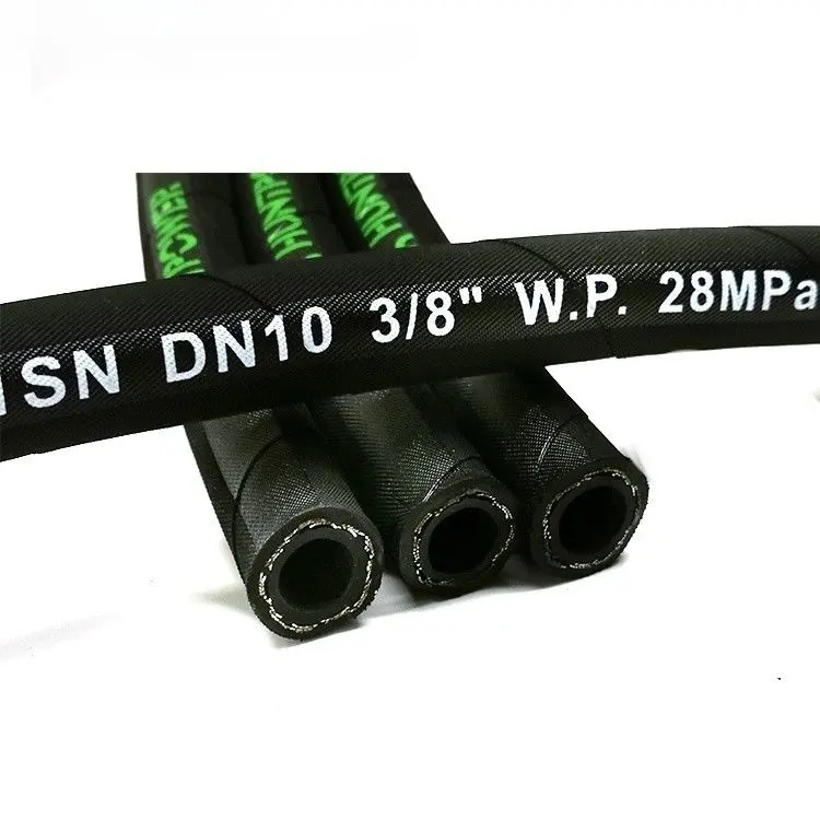High Pressure 3/8 1sn Braid Hydraulic Hose Pipe SAE 100r1 En853 Pressure Industrial Fuel Oil Hose Hydraulic Hose