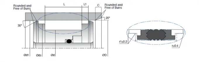 Excavator Hydraulic Piston Seals Double Acting NBR / TPE / POM Material 0