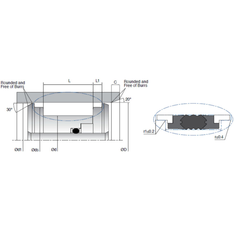 Excavator Hydraulic Piston Seals Double Acting NBR / TPE / POM Material