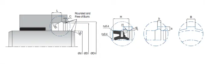 Custom Pneumatic Rod Seals NBR / SAC Material For Open Grooves 0