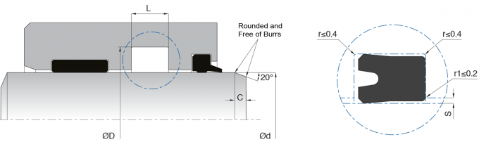 KL15 Single Acting HNBR Rod Seal Hydraulic For Medium To Heavy Duty Cylinders 0
