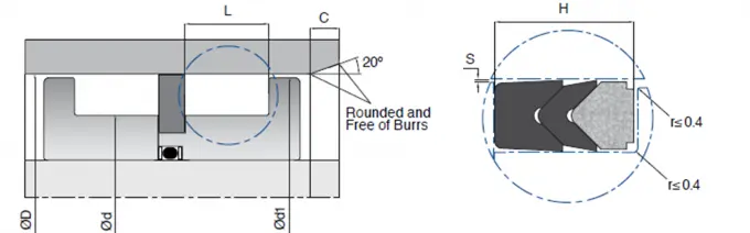 Single Acting Hydraulic Piston Seals Set With Thermoplastic Header Ring 0
