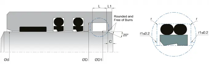 KL103 PTFE Wiper Seal Types Low Friction For Pneumatic Cylinders 0