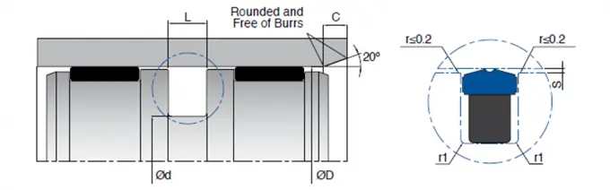 Two Piece Hydraulic Piston Seals Double Acting Easy Installation 0