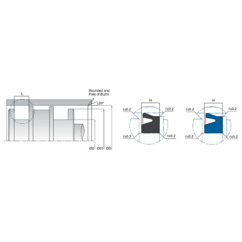 PU / NBR U Ring Piston Seal Pneumatic Easy Installation For Cylinders