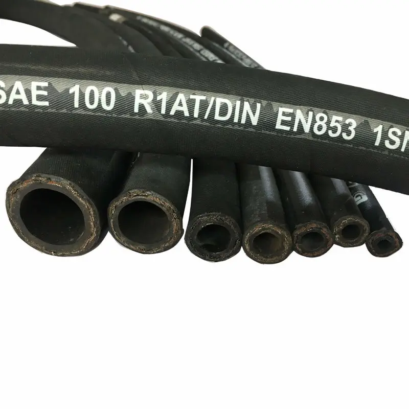 Flexible DIN EN853 1SN Steel Wire Braided Rubber Hose for Biodegradable Hydraulic Oil