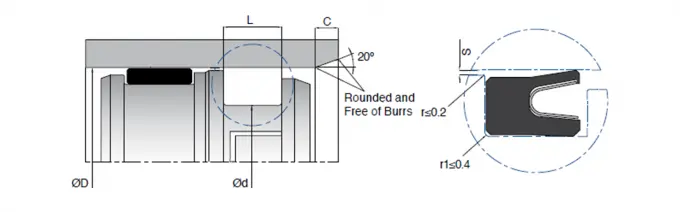 Low friction Single Acting Piston Seal Hydraulic Seals And O Rings 0