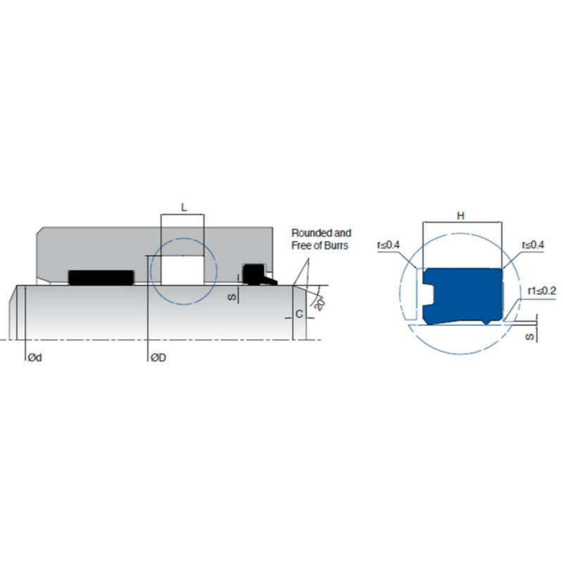 KL12 Hydraulic Lip Seal Wear Resistant With Small Housing Design