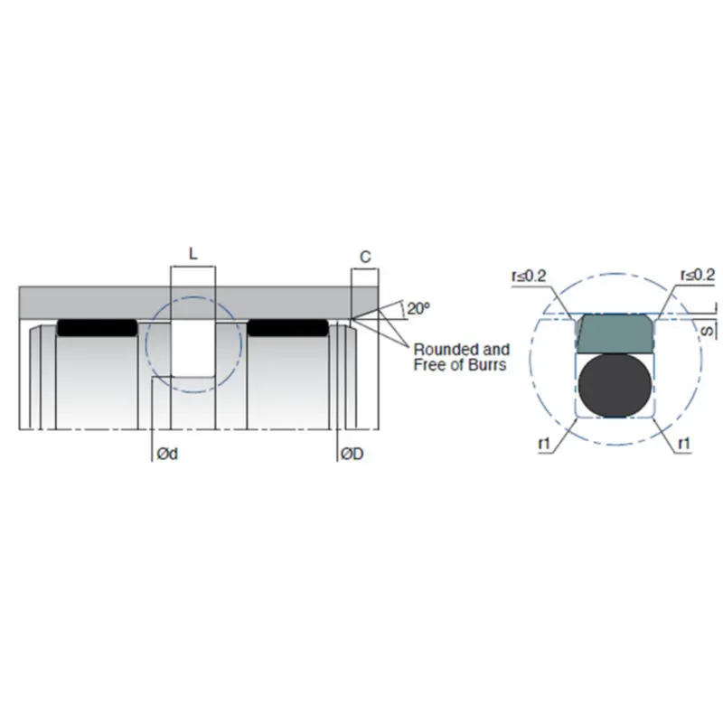 PTFE Sealing Ring , Energizer Elastomer O ring With ISO Housings